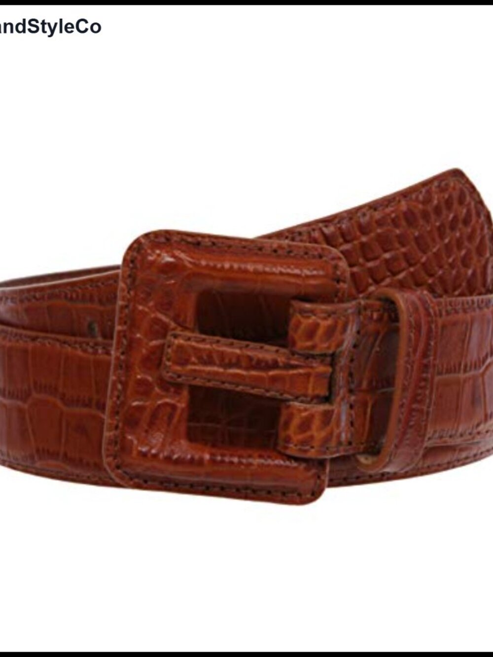 Women's 1.5" Full Grain Leather Square Buckle Belt